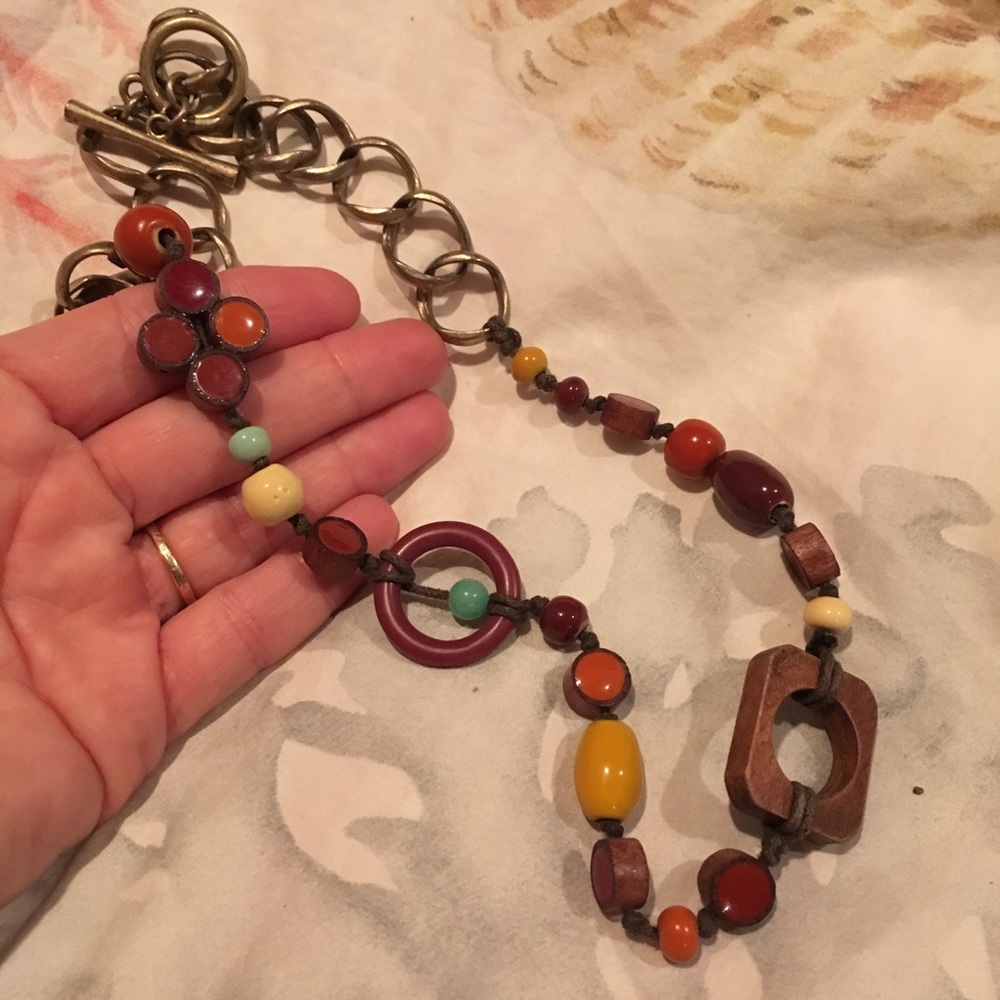 Wood & Ceramic Necklace by Lucky Brand